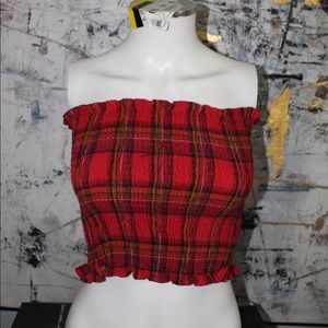 Plaid Tube Top